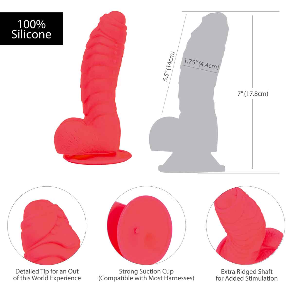 Addiction Tom 7" Dildo With Balls - Pink
