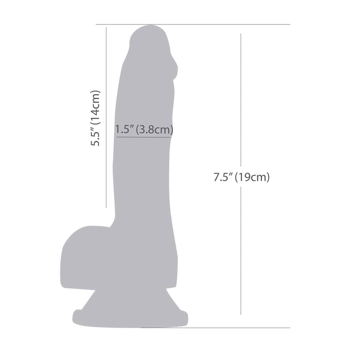 Addiction Brandon 7.5" Glow-in-the-Dark Dildo With Balls - Pink