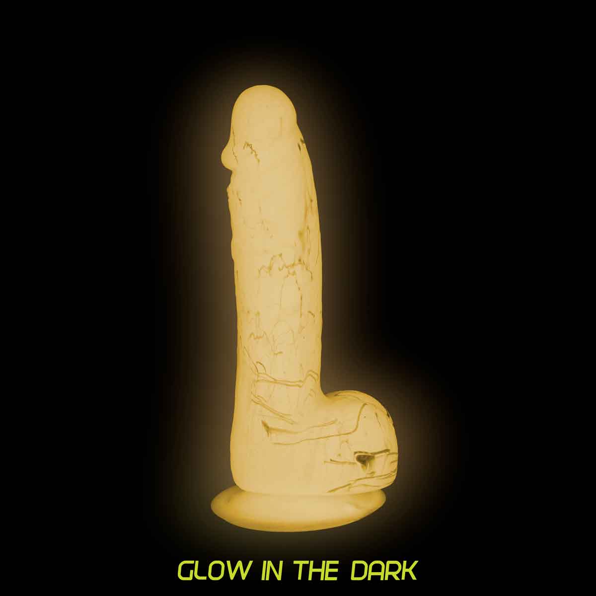 Addiction Brandon 7.5" Glow-in-the-Dark Dildo With Balls - Pink