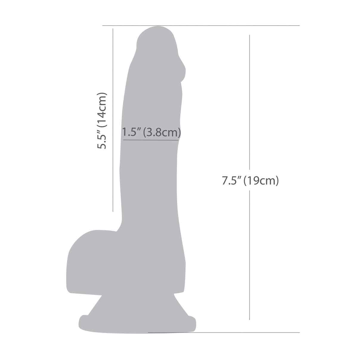 Addiction Luke 7.5" Glow-in-the-Dark Dildo With Balls - Blue