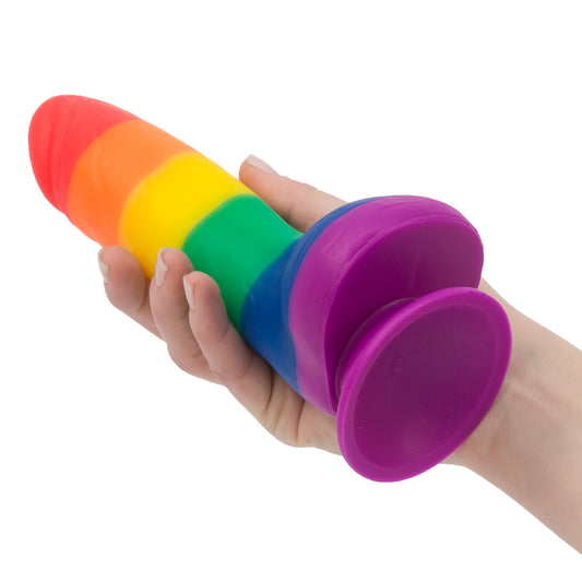 PL Pure Love® - Rainbow Silicone Dildo With Suction Base - 8 In.