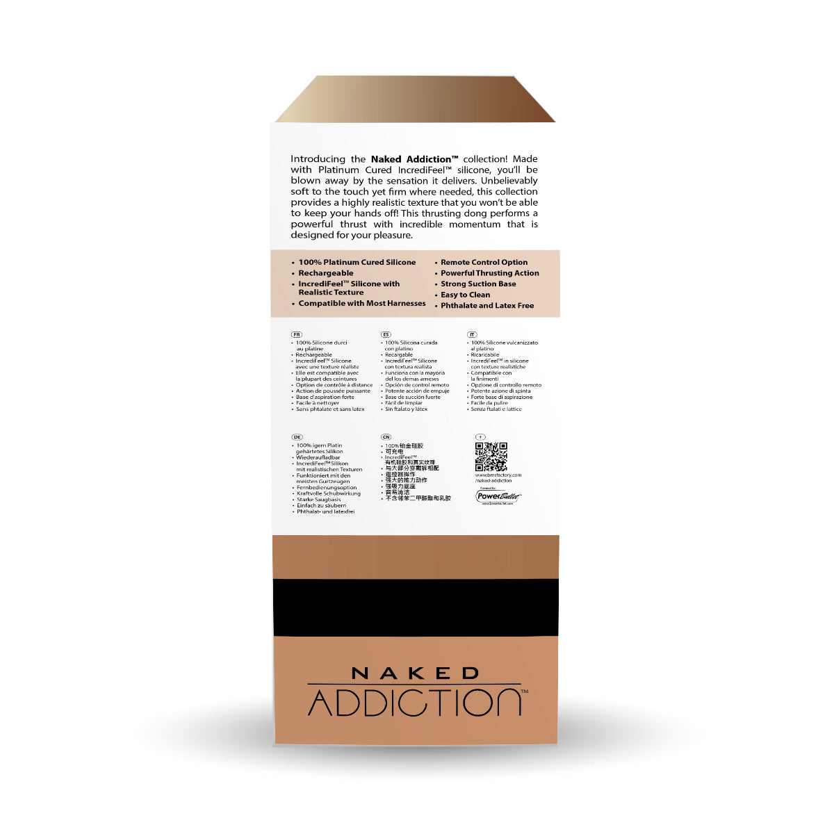 Naked Addiction 8" Silicone Dual Density Dildo – Caramel - 88022