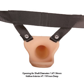 Addiction - 7” Silicone Hollow Dong Strap-On - Beige