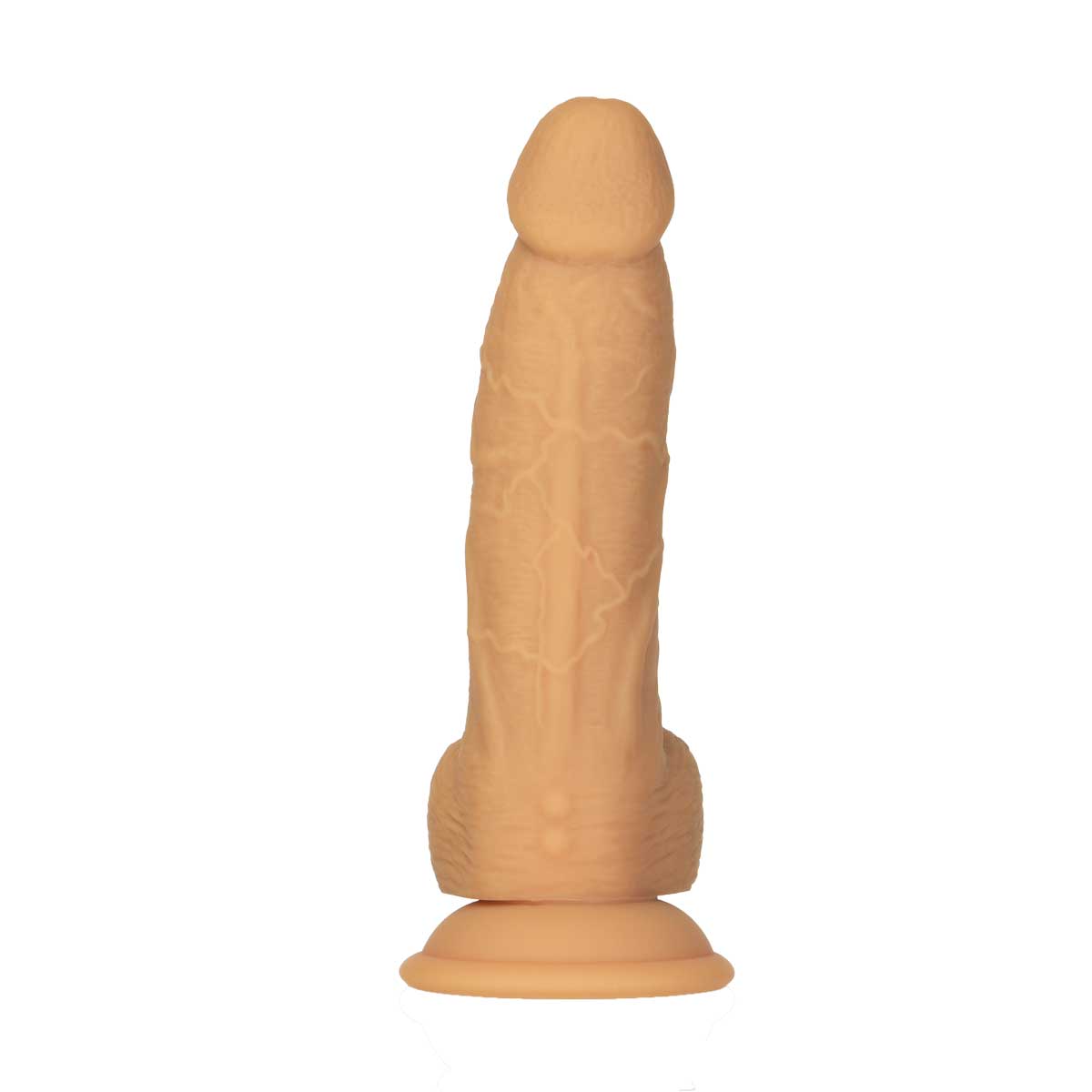 Naked Addiction 8" Rotating & Vibrating Dildo with Remote - Caramel