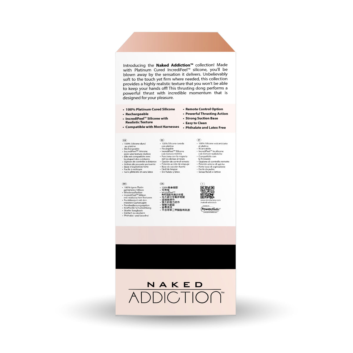 Naked Addiction 9” Thrusting Dildo with Remote - Vanilla - 88225