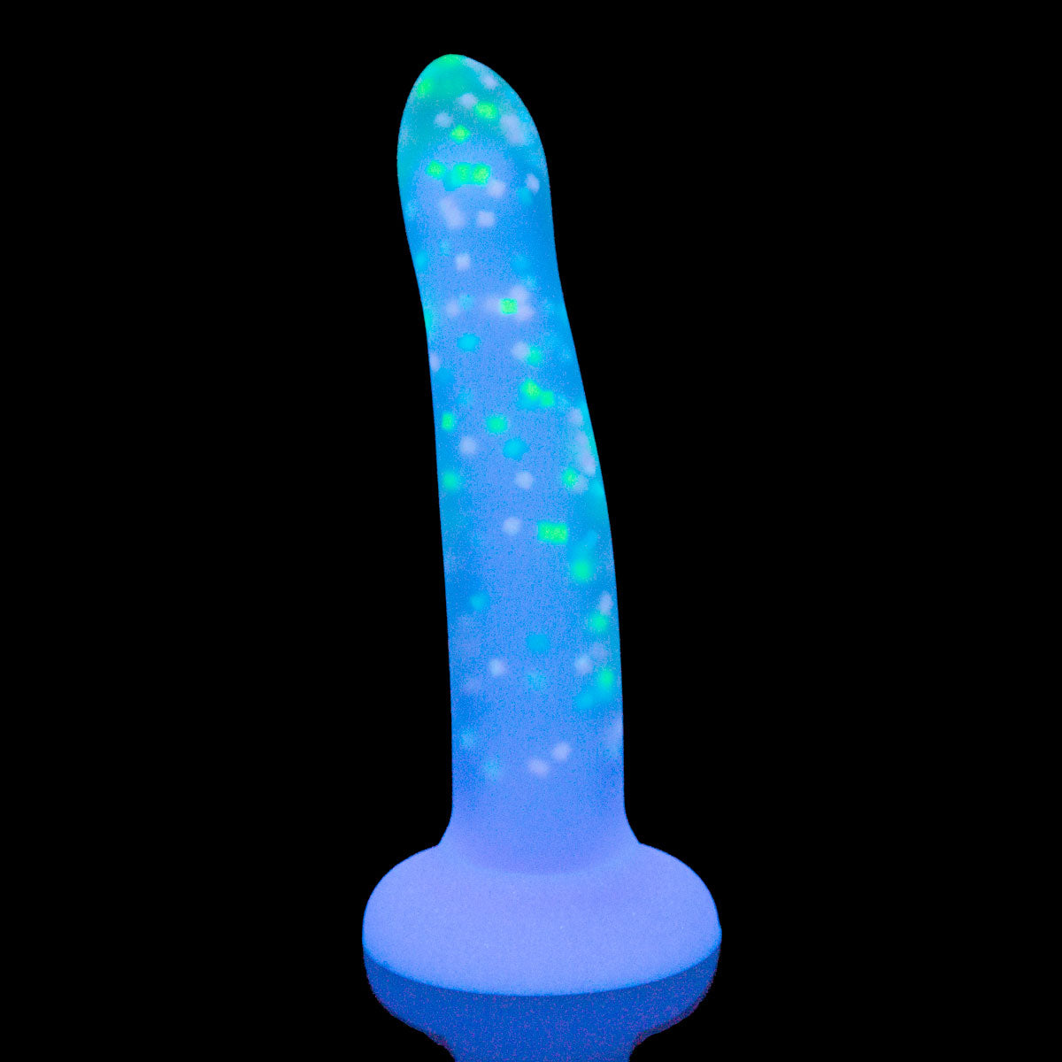 Rave by Addiction – 8” Bendable Glow in the Dark Dildo – Purple Confetti
