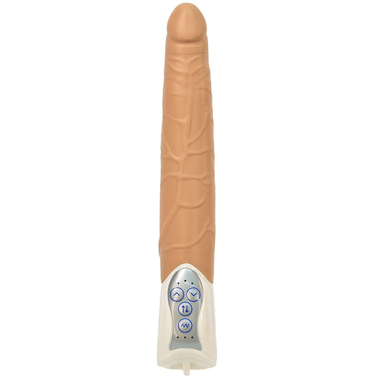 Seven Creations Long John Thrusting Vibrator - 11" - Beige