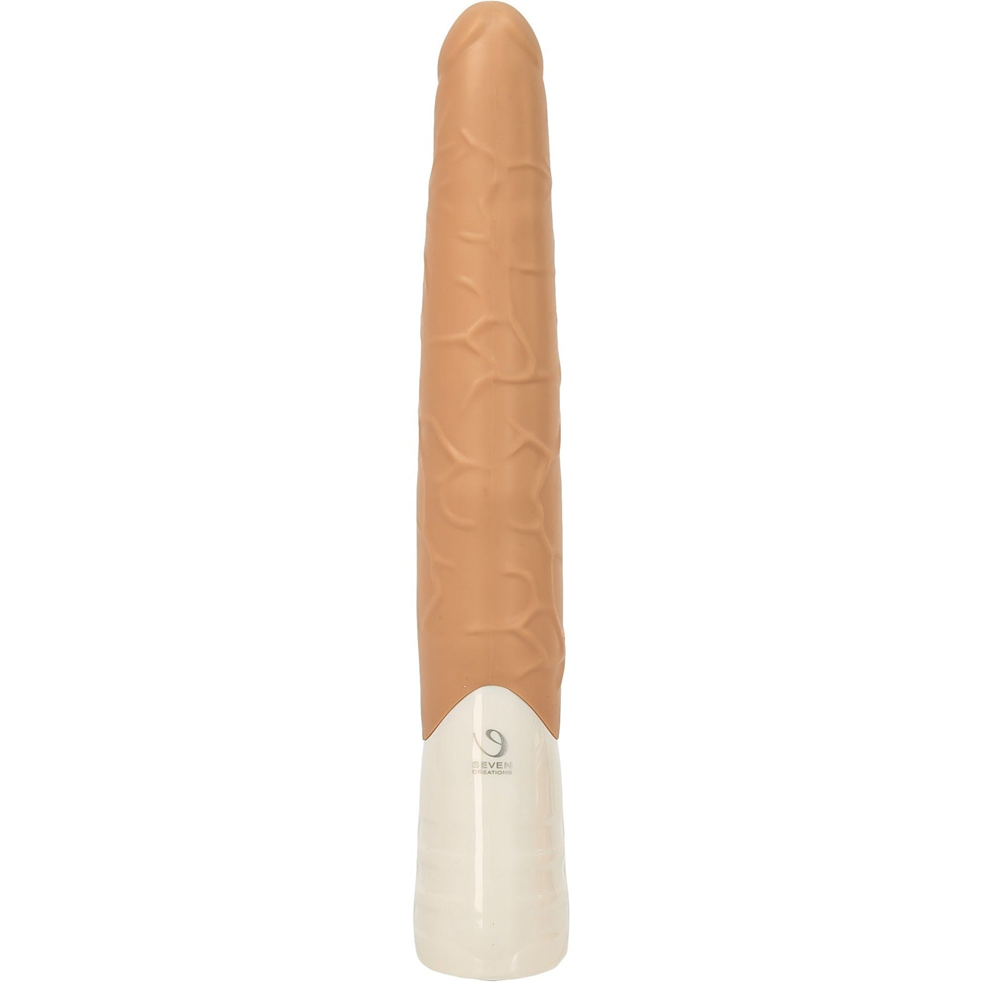 Seven Creations Long John Thrusting Vibrator - 11" - Beige