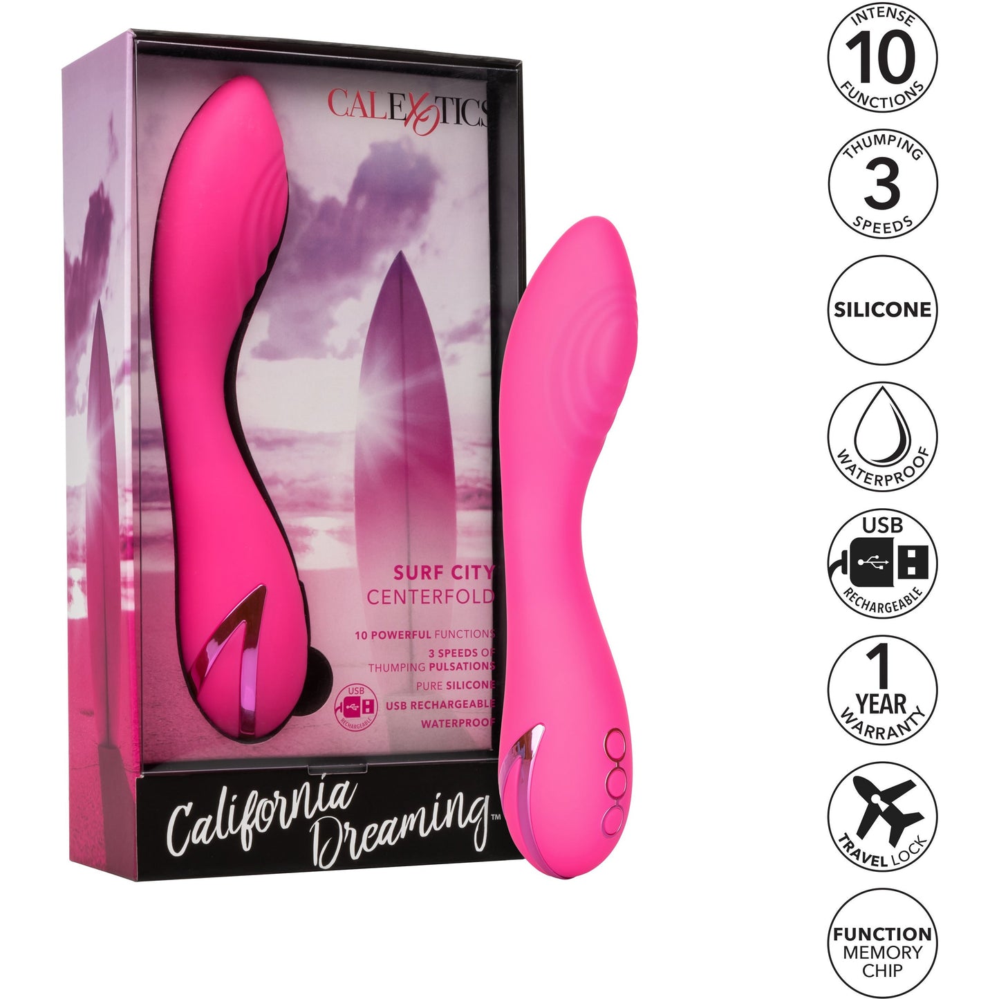 CalExotics® California Dreaming – Surf City Centerfold – Vibrator - Pink