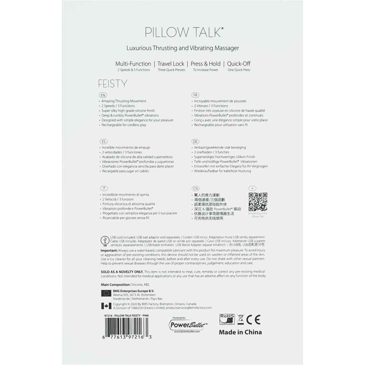 Pillow Talk Feisty -  Thrusting Vibrator - Pink