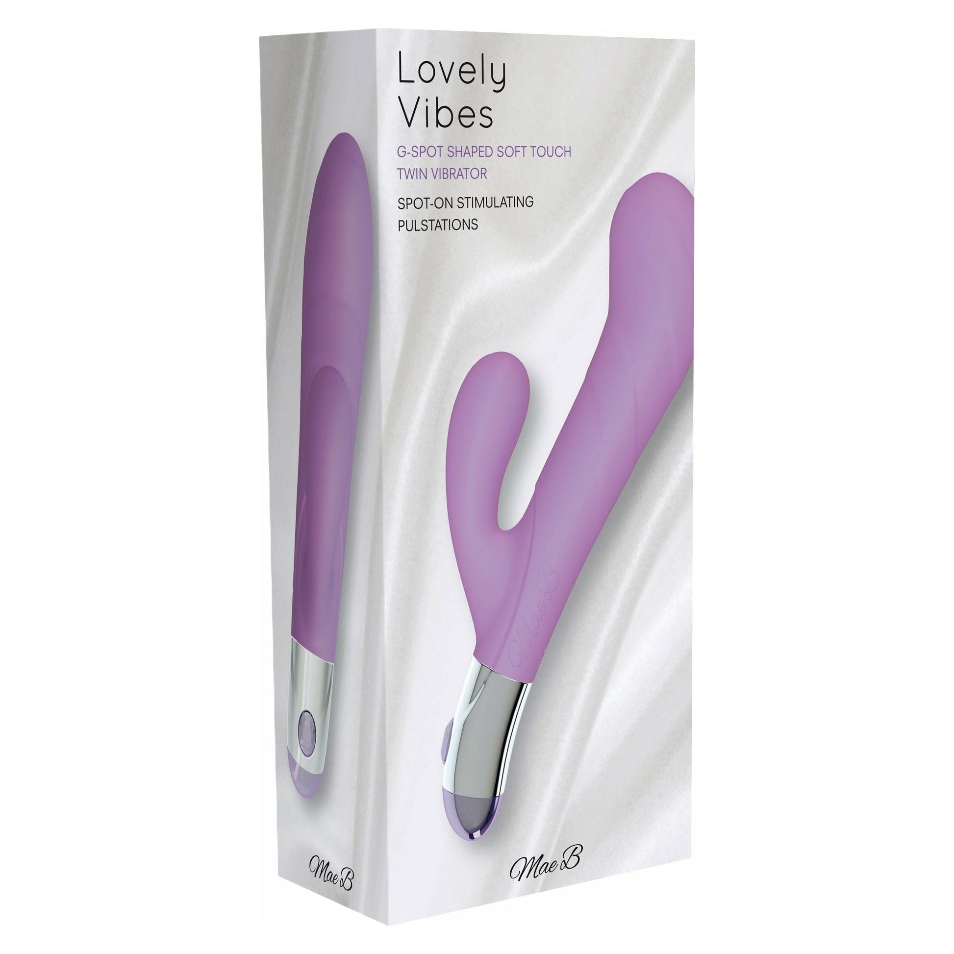 Mae B Lovely Vibes - G-Spot Shaped Soft Touch Twin Vibrator - Purple