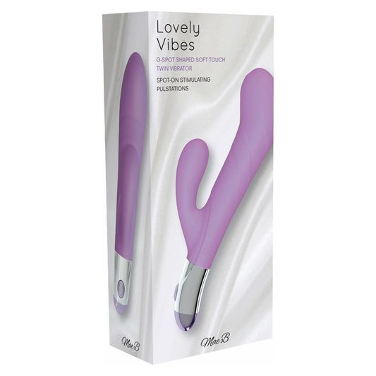 Mae B Lovely Vibes - G-Spot Shaped Soft Touch Twin Vibrator - Purple