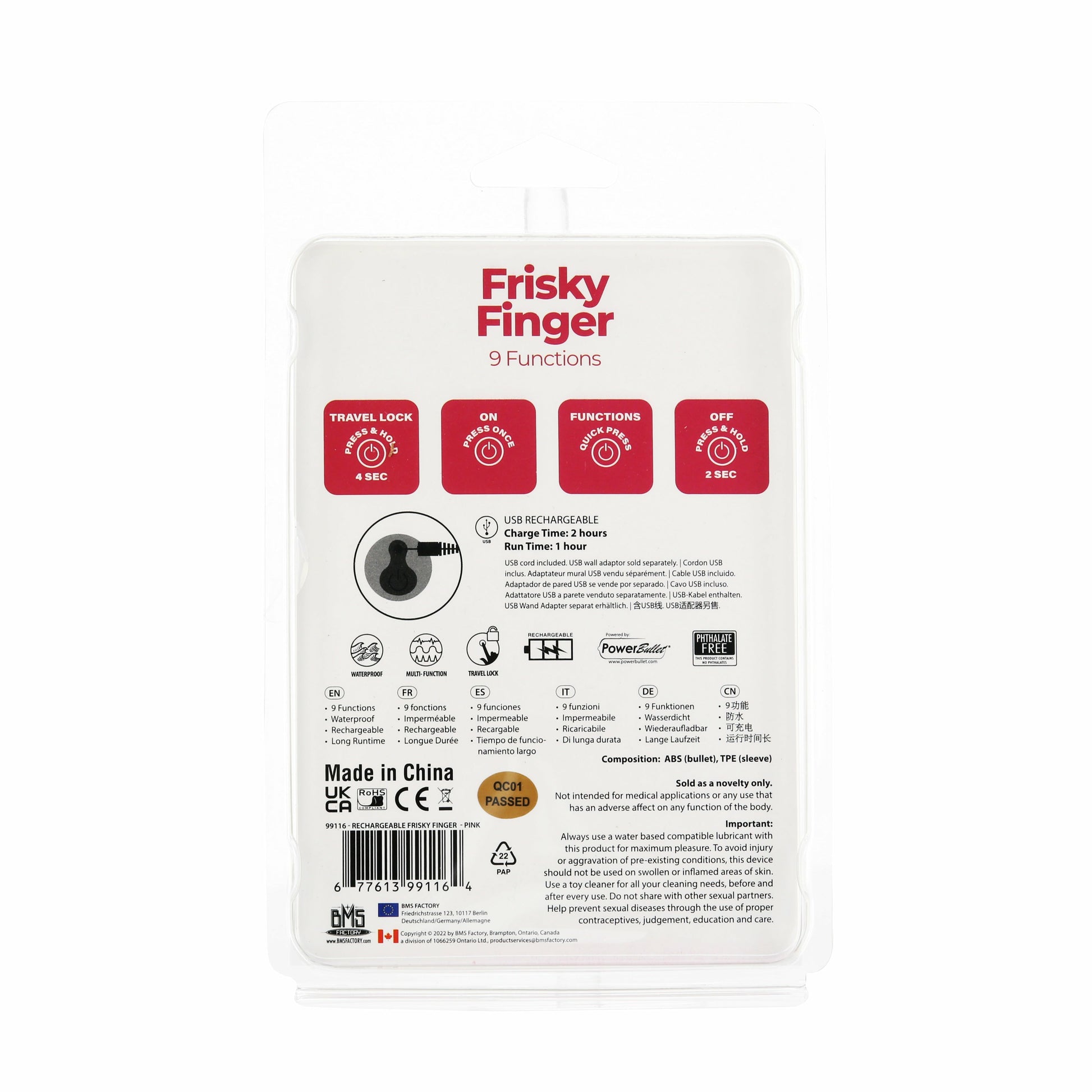 PowerBullet Frisky Finger - Rechargeable - Pink