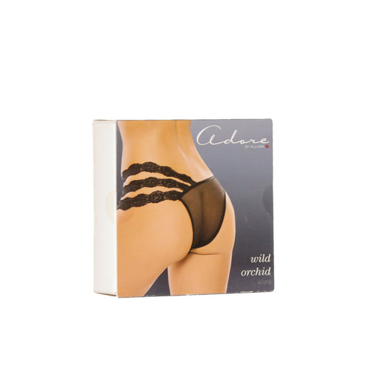 Allure Wild Orchid Sheer Panty – One Size Fits Most - Black