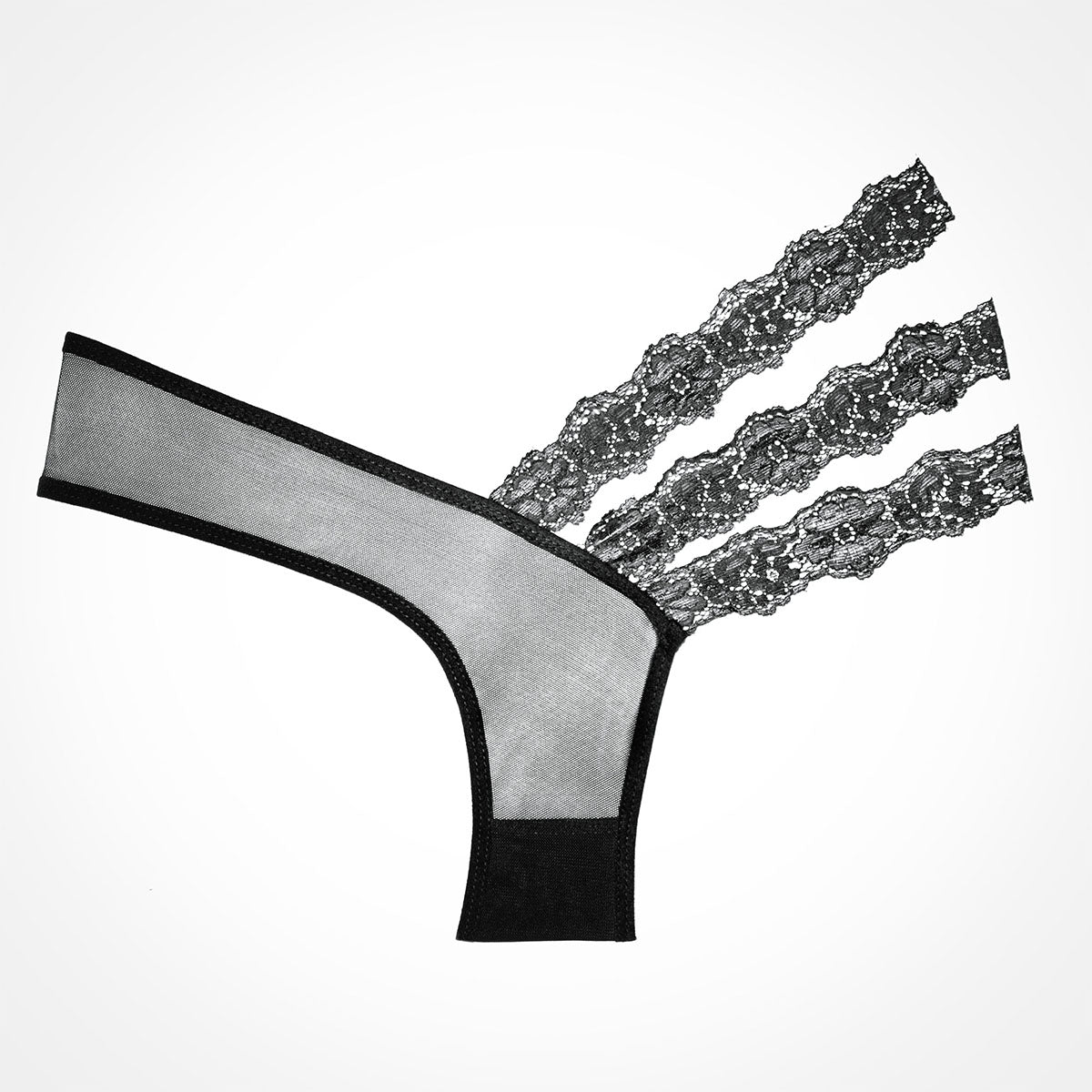 Allure Wild Orchid Sheer Panty – One Size Fits Most - Black