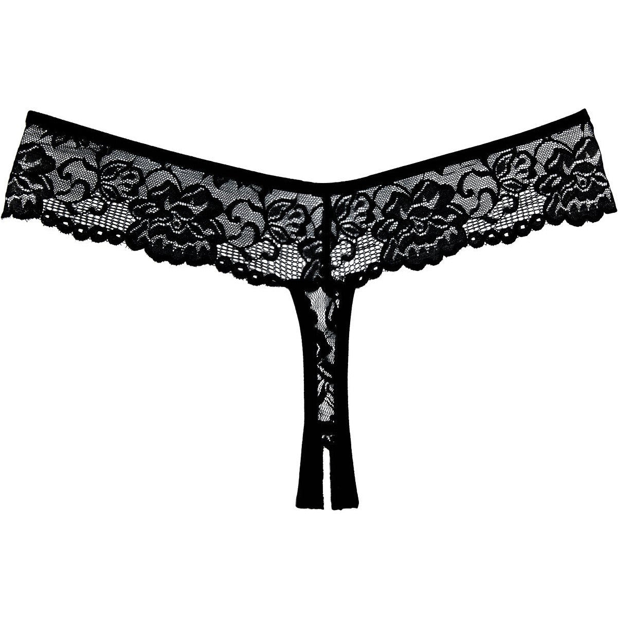 Adore By Allure – Lace Crotchless Thong/ Panty - Black