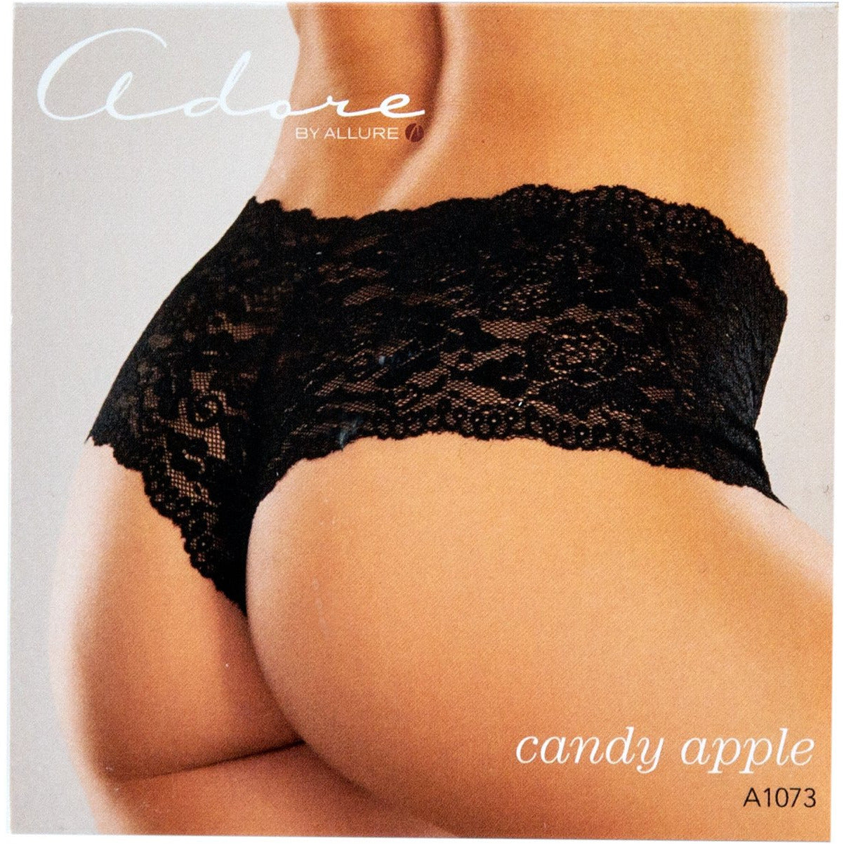 Adore By Allure – Crotchless Lace Booty Shorts/ Panties - Black