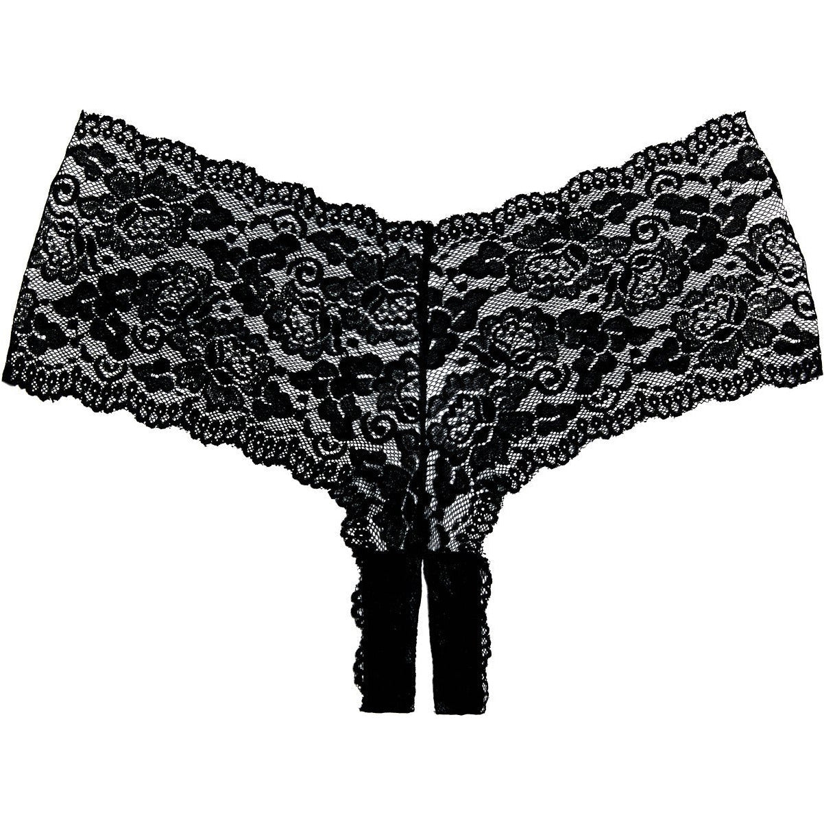 Adore By Allure – Crotchless Lace Booty Shorts/ Panties - Black