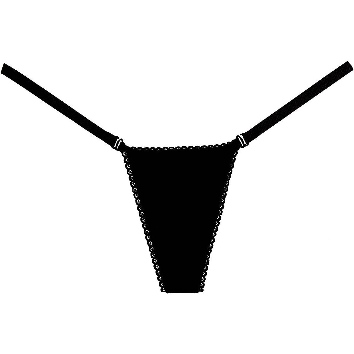 Adore By Allure – Velvet with Picot Trim G-String - Black