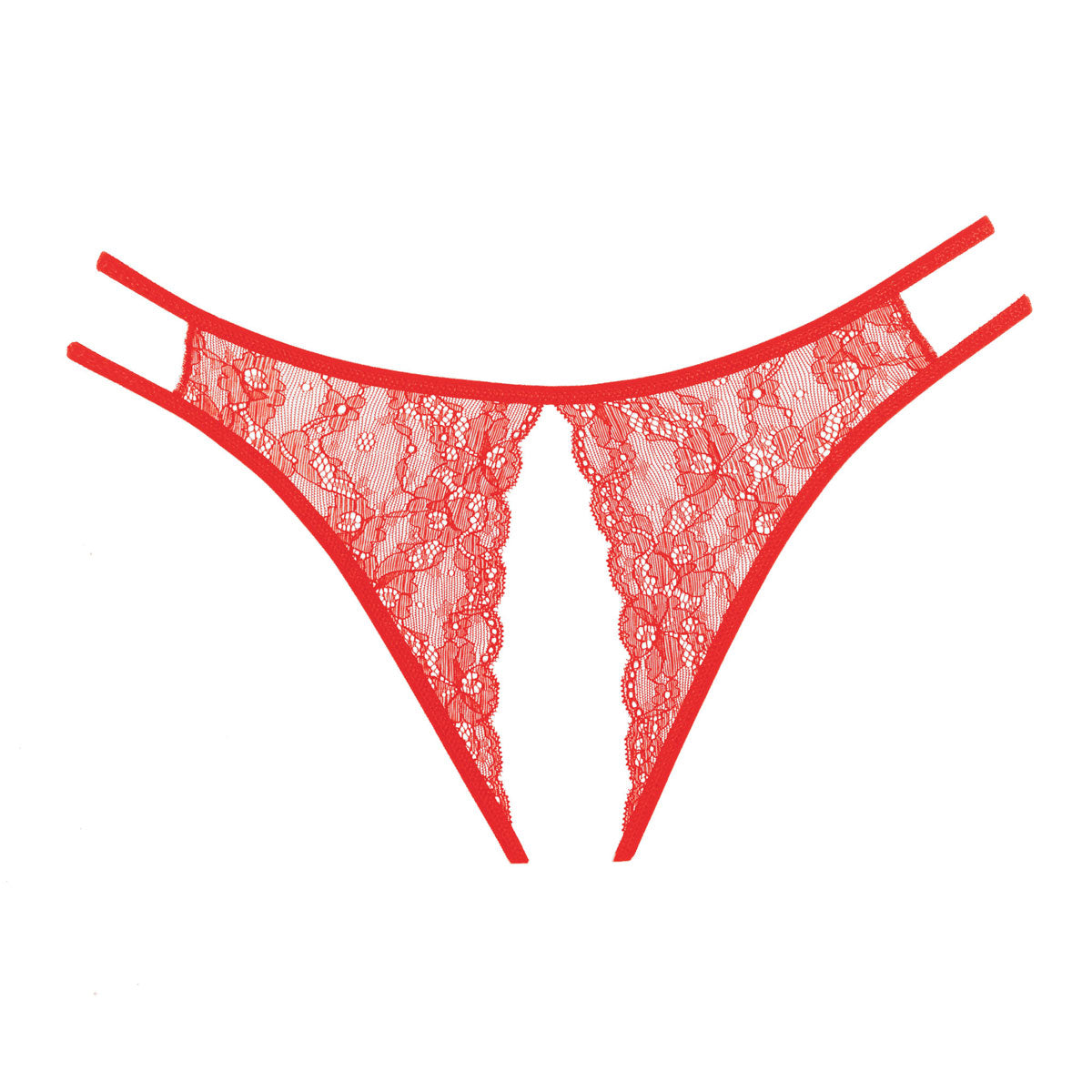 Adore By Allure – Crotchless Scalloped Lace Honey Panty - Red