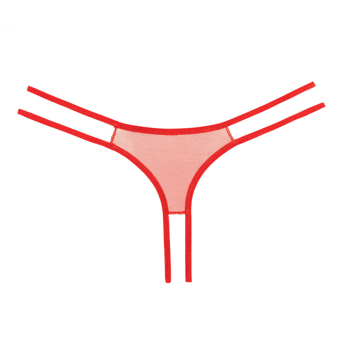 Adore By Allure – Crotchless Scalloped Lace Honey Panty - Red