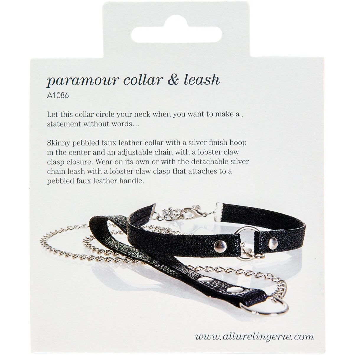 Adore By Allure – Collar with Detachable Leash - Black