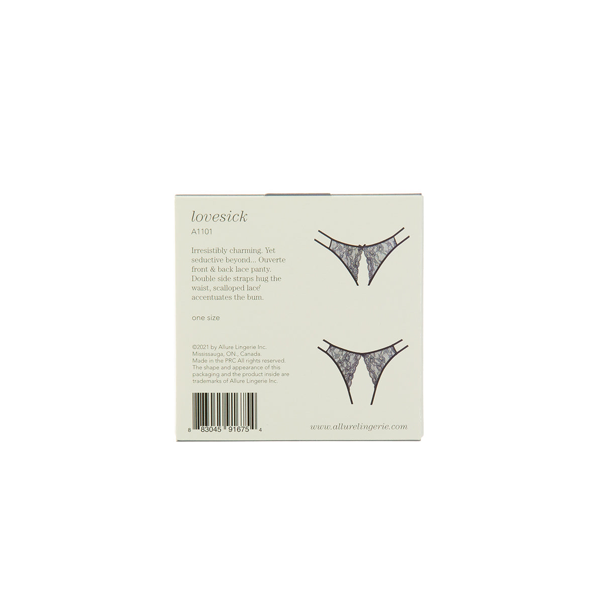 Adore by Allure – Lovesick Lace Panty – Black – OS