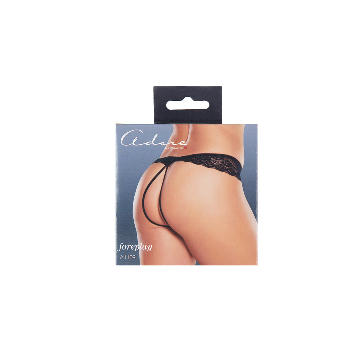 Adore by Allure Foreplay Crotchless Panty - Black