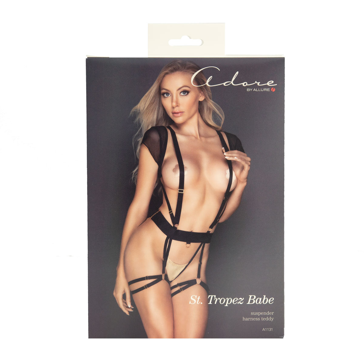 Adore by Allure - St. Tropez Babe - Suspender Harness Teddy - Black - OS