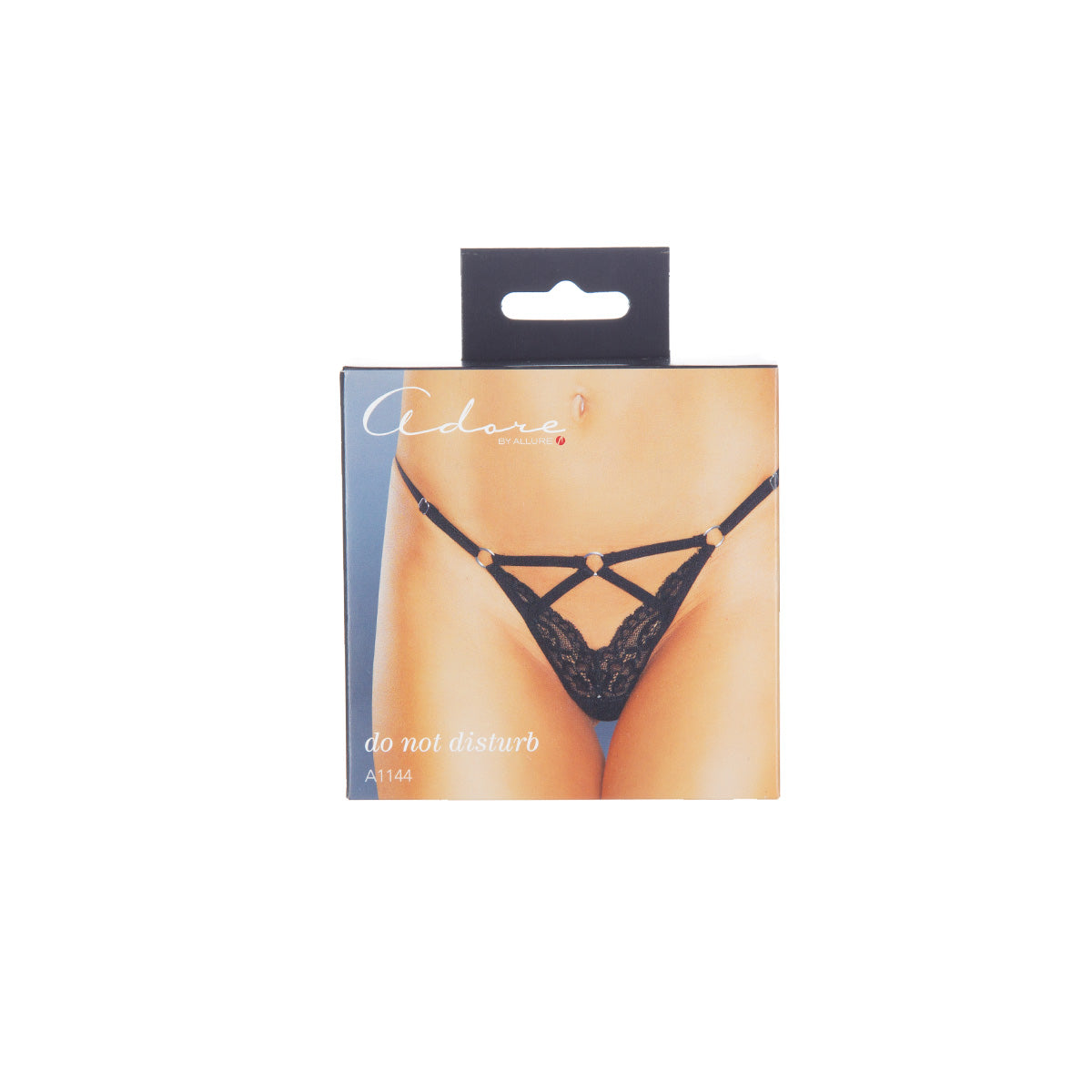 Adore by Allure Do Not Disturb Lace Thong - Black