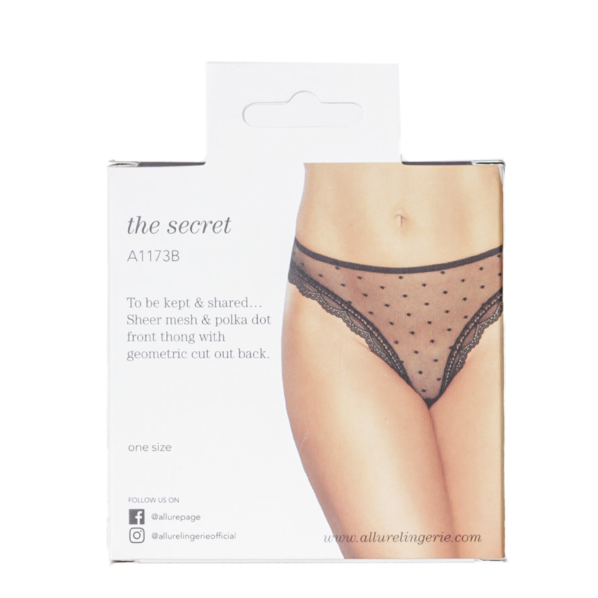 Allure The Secret Thong – Black – One Size Fits Most