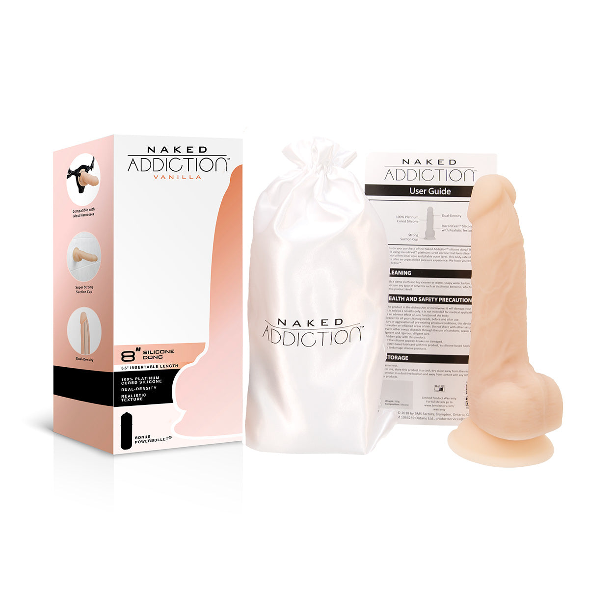 Naked Addiction 8" Silicone Dual Density Dildo
