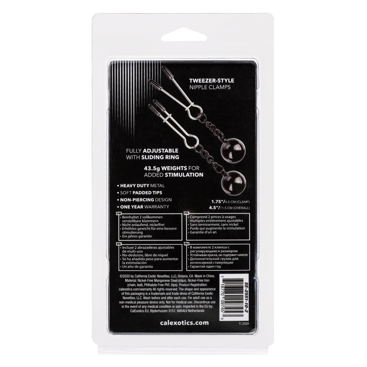 CalExotics® Nipple Grips – Weighted Tweezer Nipple Clamps