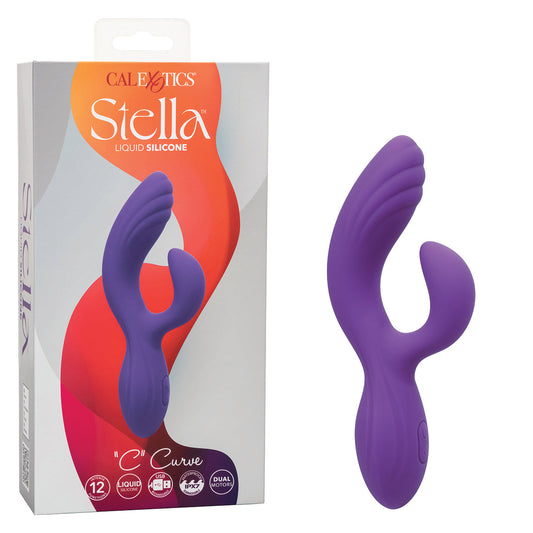 CalExotics® – Stella – Liquid Silicone - “C” Curve Vibrator - Purple