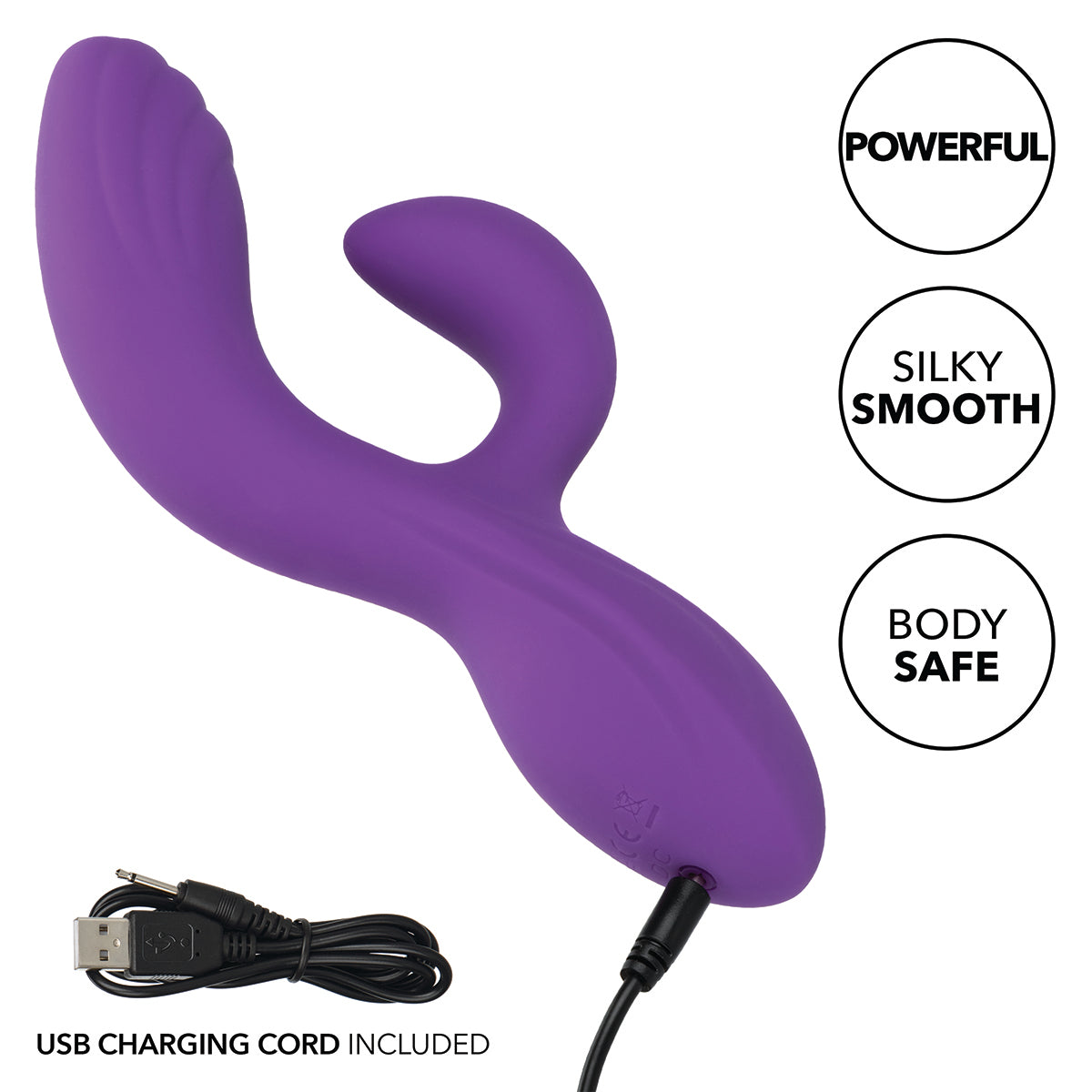CalExotics® – Stella – Liquid Silicone - “C” Curve Vibrator - Purple