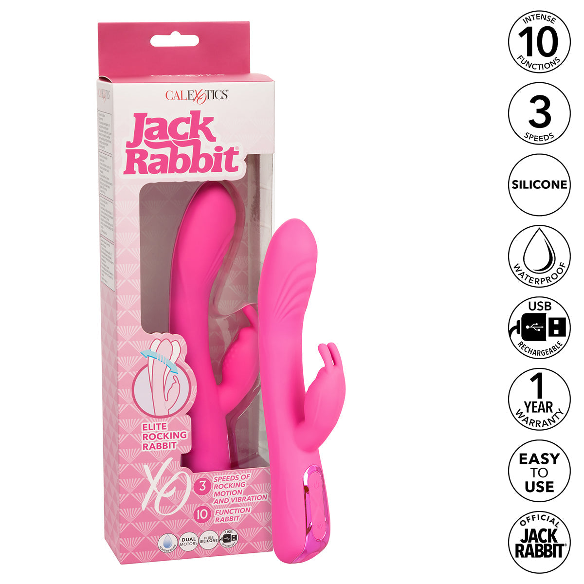 CalExotics® Jack Rabbit Elite Beaded G Rabbit – Pink