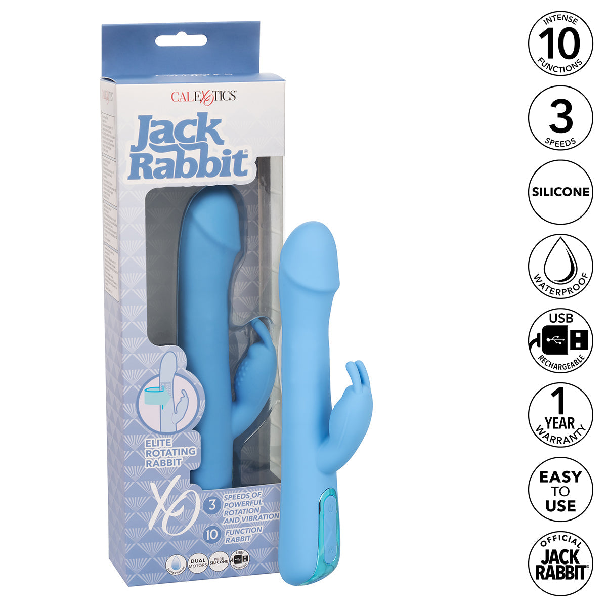 CalExotics® Jack Rabbit Elite Suction Rabbit – Blue