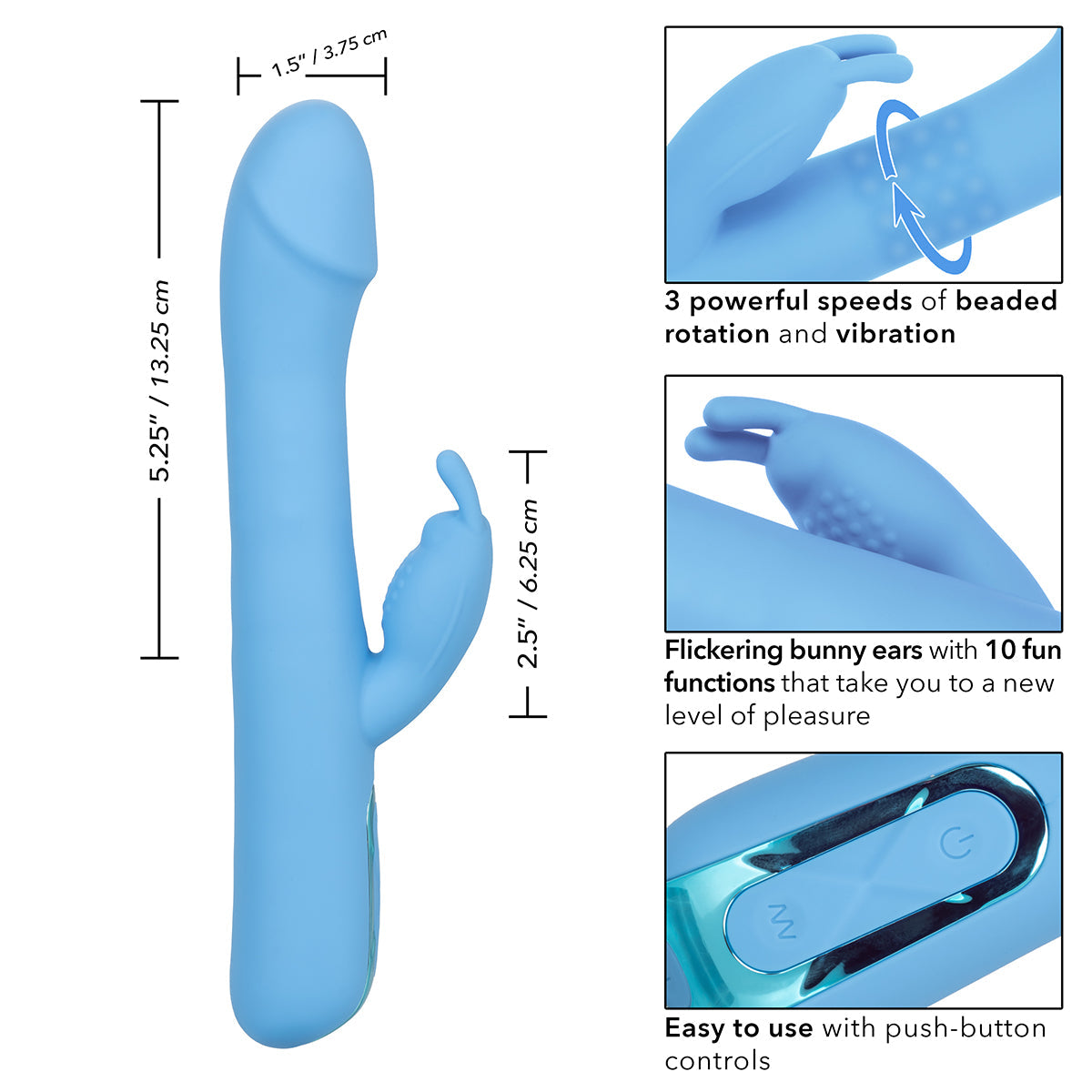 CalExotics® Jack Rabbit Elite Suction Rabbit – Blue