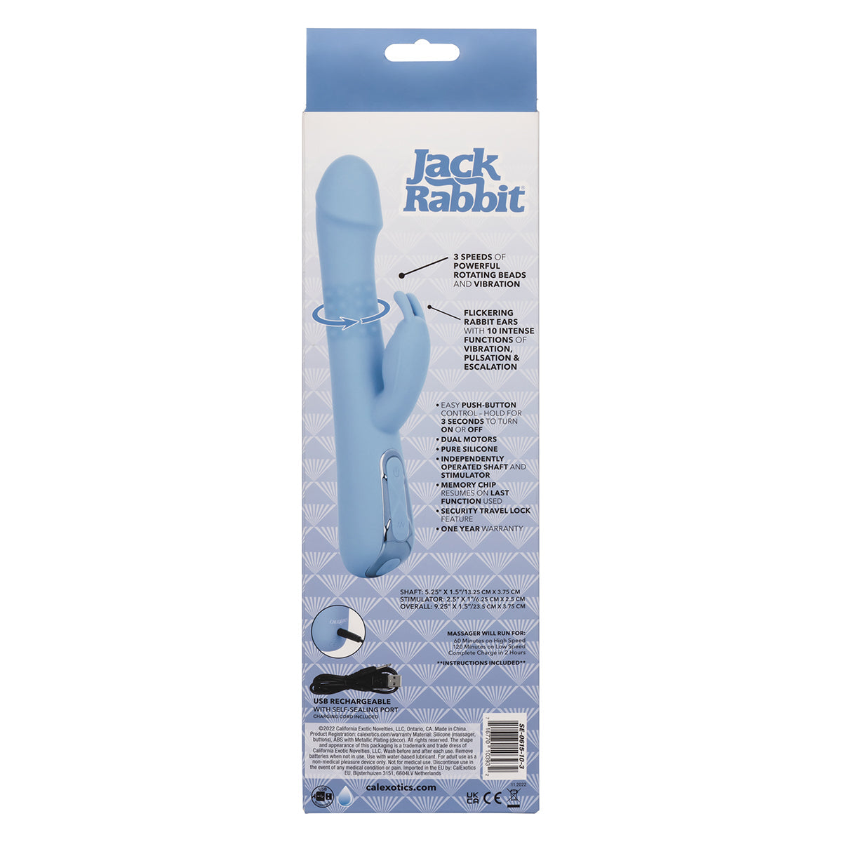 CalExotics® Jack Rabbit Elite Suction Rabbit – Blue