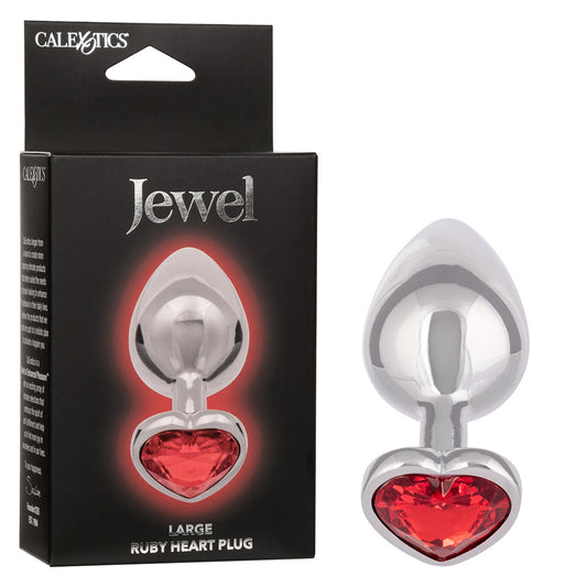 CalExotics® Jewel Large Ruby Heart Plug - Ruby