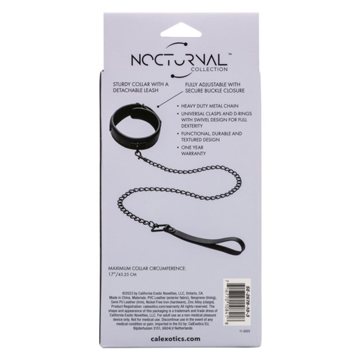 CalExotics® Nocturnal Collection Collar & Leash - Black