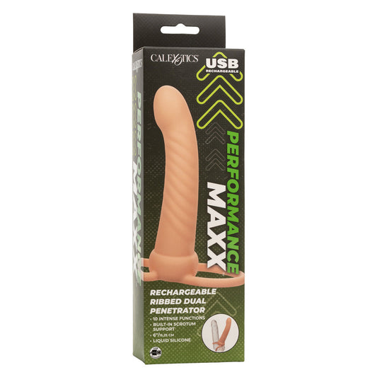 CalExotics® Performance Maxx Rechargeable Ribbed Dual Penetrator