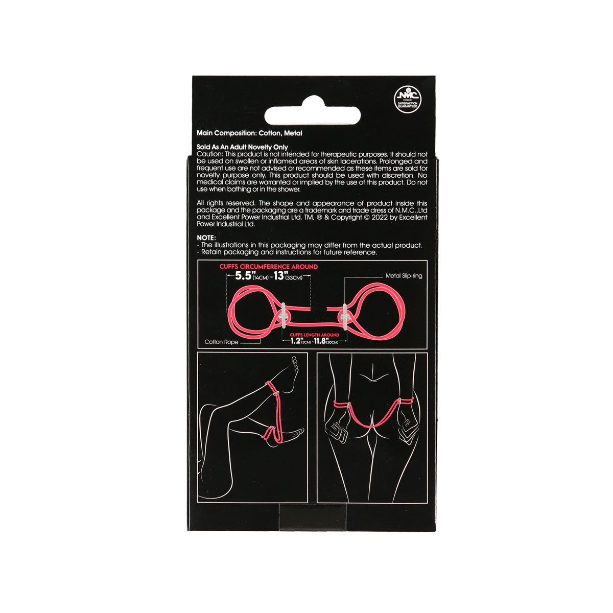 Cotton Cuffs 11.8” Wrist or Ankle Cuffs – Red