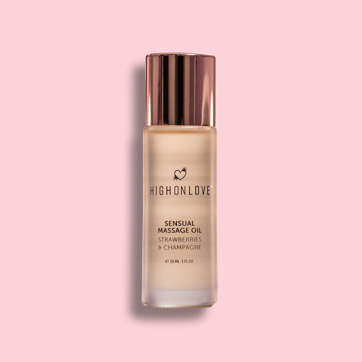 High on Love Sensual Massage Oil Strawberries & Champagne – 30mL