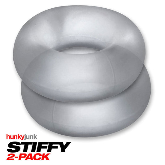 Oxballs Silicone Hunky Junk - 2 Pack C-Rings - Clear Ice