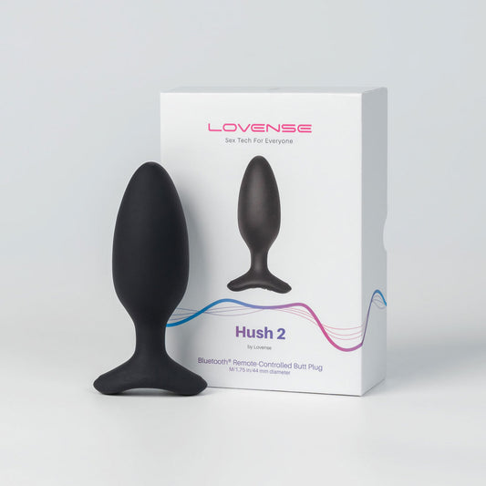 LOVENSE - Hush 2 Bluetooth Vibrating Butt Plug - 1.75" - Black