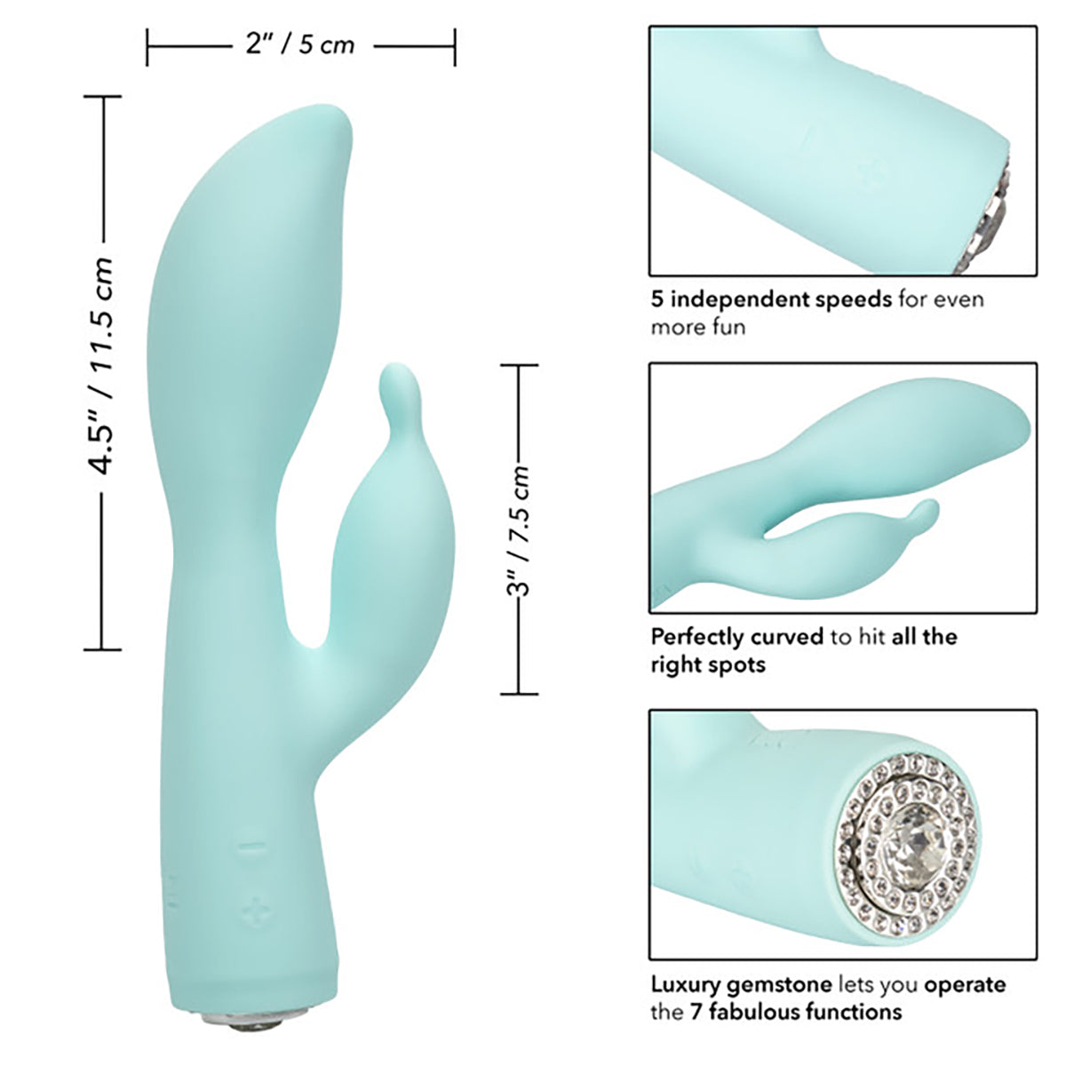 CalExotics® - Pave by Jopen – Victoria - Dual Massager - Teal