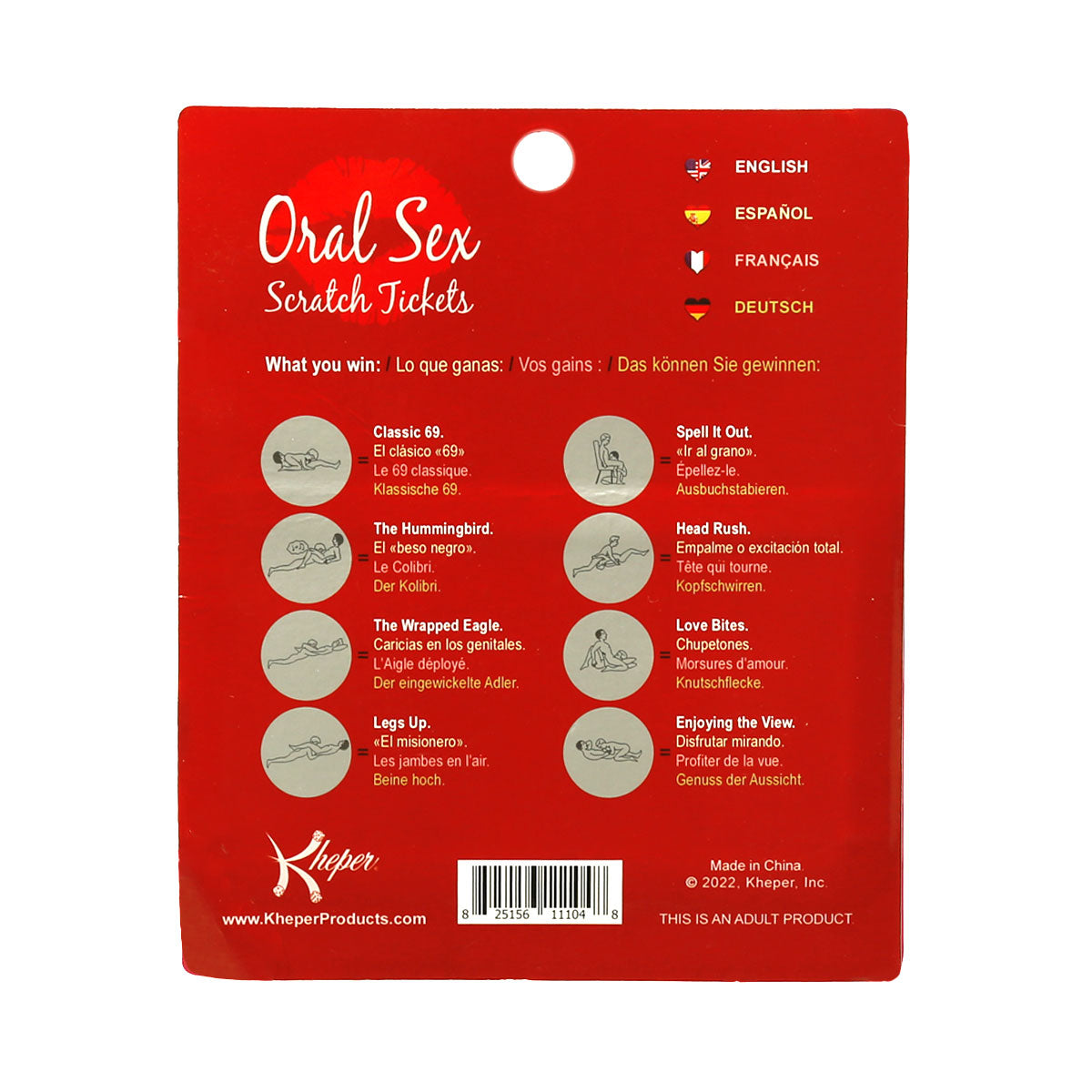 Kheper Games - Oral Sex Scratch Tickets – 8 Pack