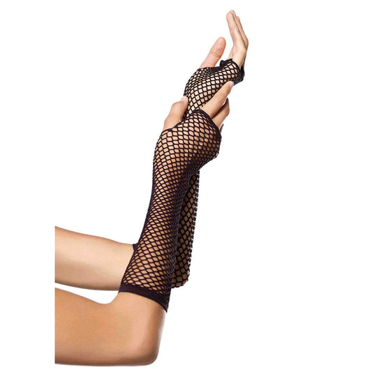 Leg Avenue® - Triangle Net Fingerless Gloves - Black - OS