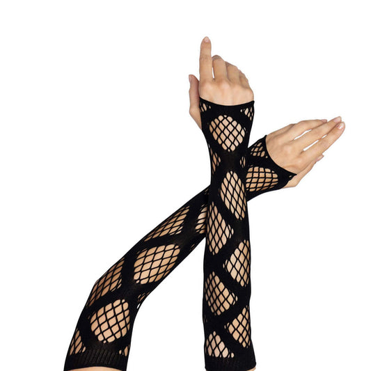 Leg Avenue® - Faux Wrap Industrial Net™ Arm Warmers - Black - OS